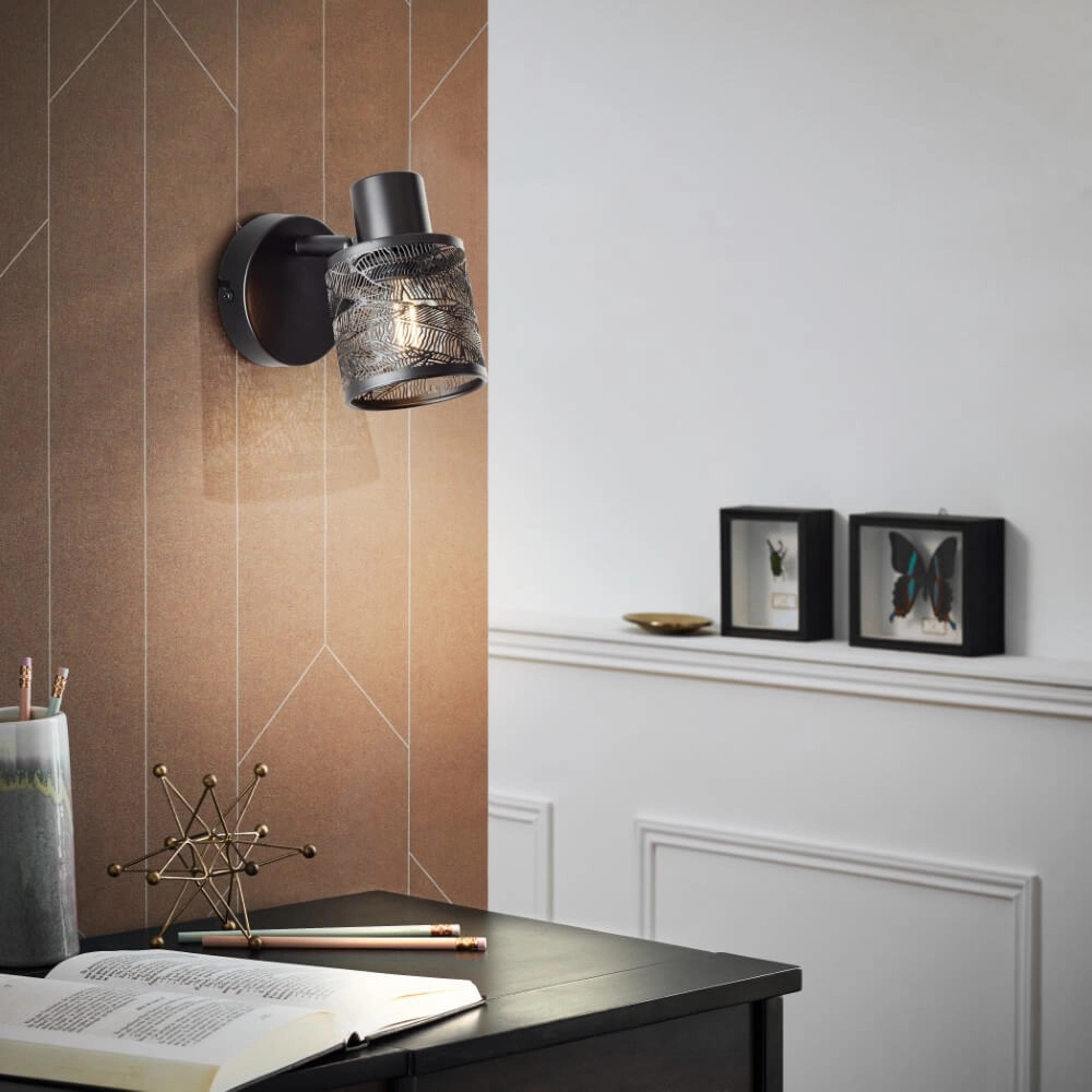 Schwarze Wandlampe Bano Brilliant 4004353413469