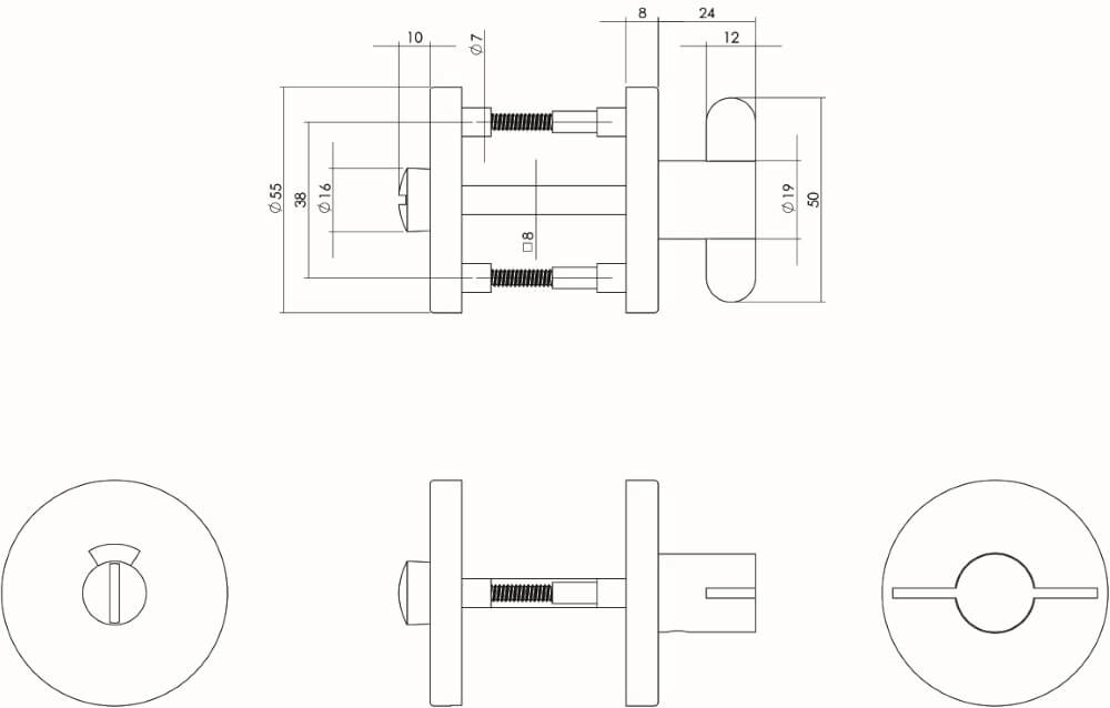 Verschluss der Toilette Tira runder Edelstahl 8mm Intersteel 8714186056424