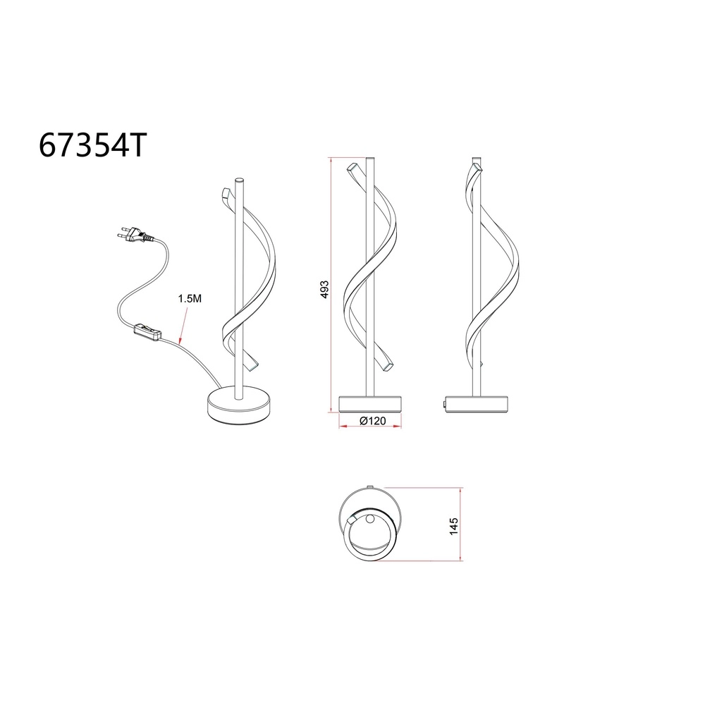 Design-Tischlampe Watkins Schwarz Globo 9007371528752