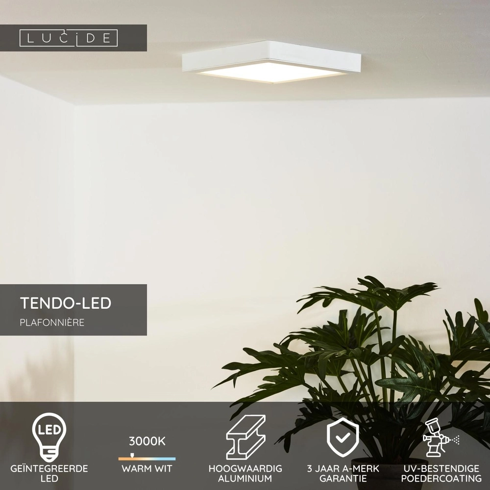 Weißes Deckenlicht Tendo-Led Quadrat Lucide 5411212071774