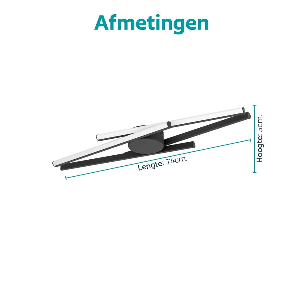Design-Deckenlampe Pradilla Schwarz Eglo 9008606391479