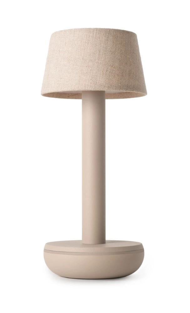 Wiederaufladbare Tischlampe Two Beige linnen
