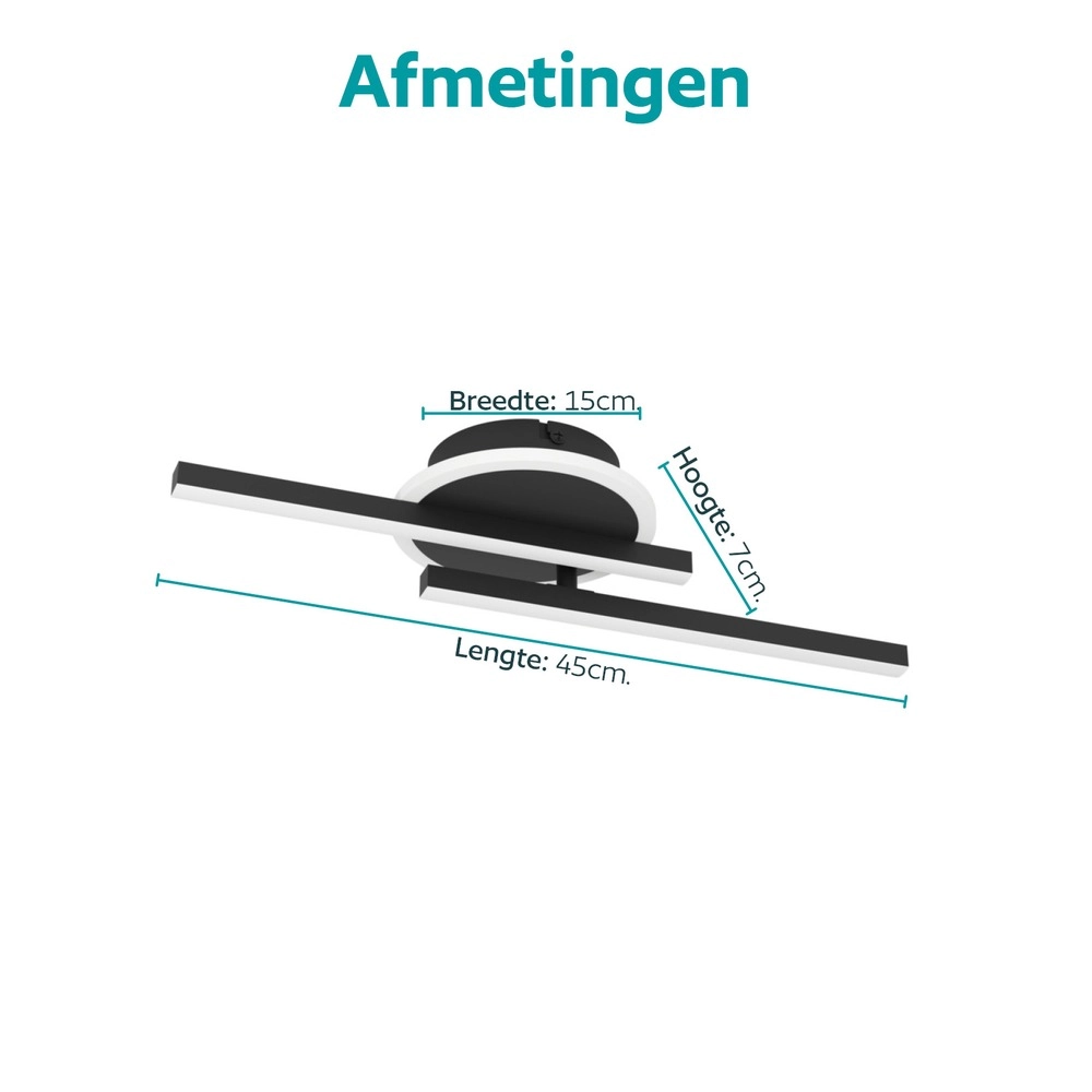 Moderne Deckenlampe Nogaredo Schwarz 45 cm Eglo 9008606391554