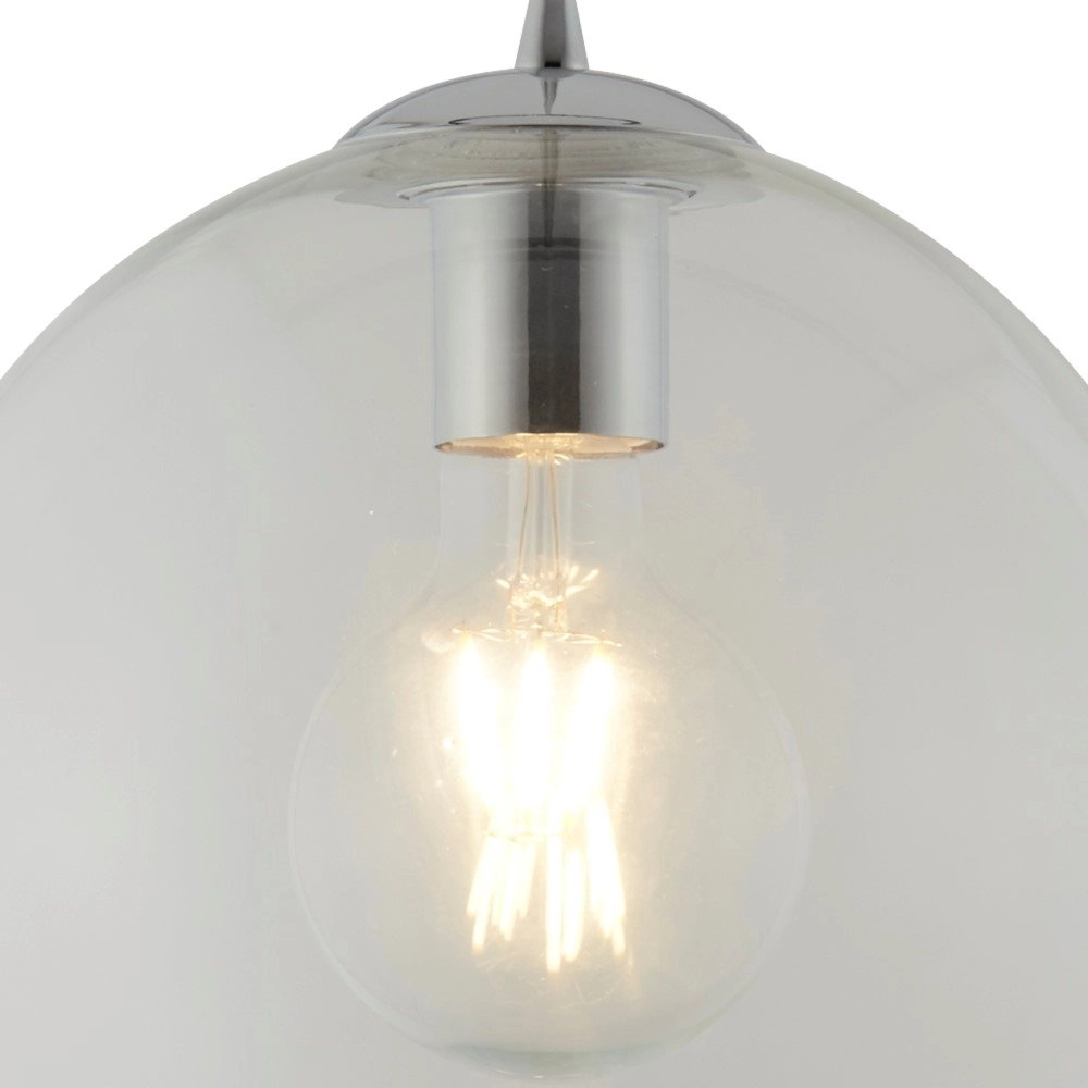 Glaspendelleuchte Balls Ø 25 cm grau mit klarem glas Searchlight 5053423096155