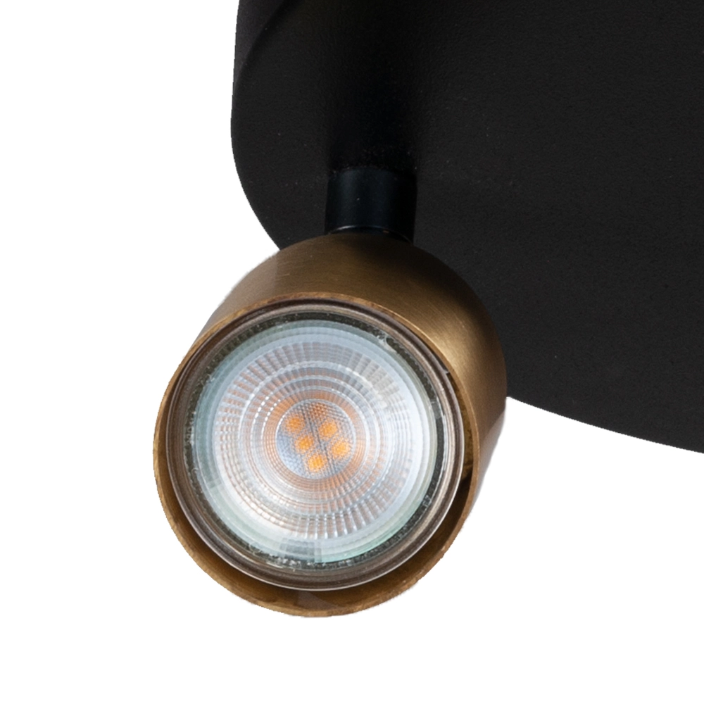 Schwarze Deckenlampe Bounce mit 3 Goldflecken Masterlight 8718121209951