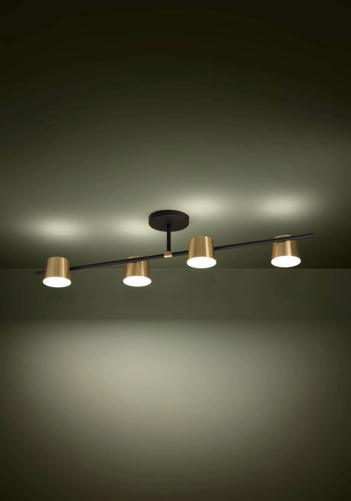 Schwarz mit goldener Deckenlampe Altamira 4-Licht Stars of Light 9002759399849