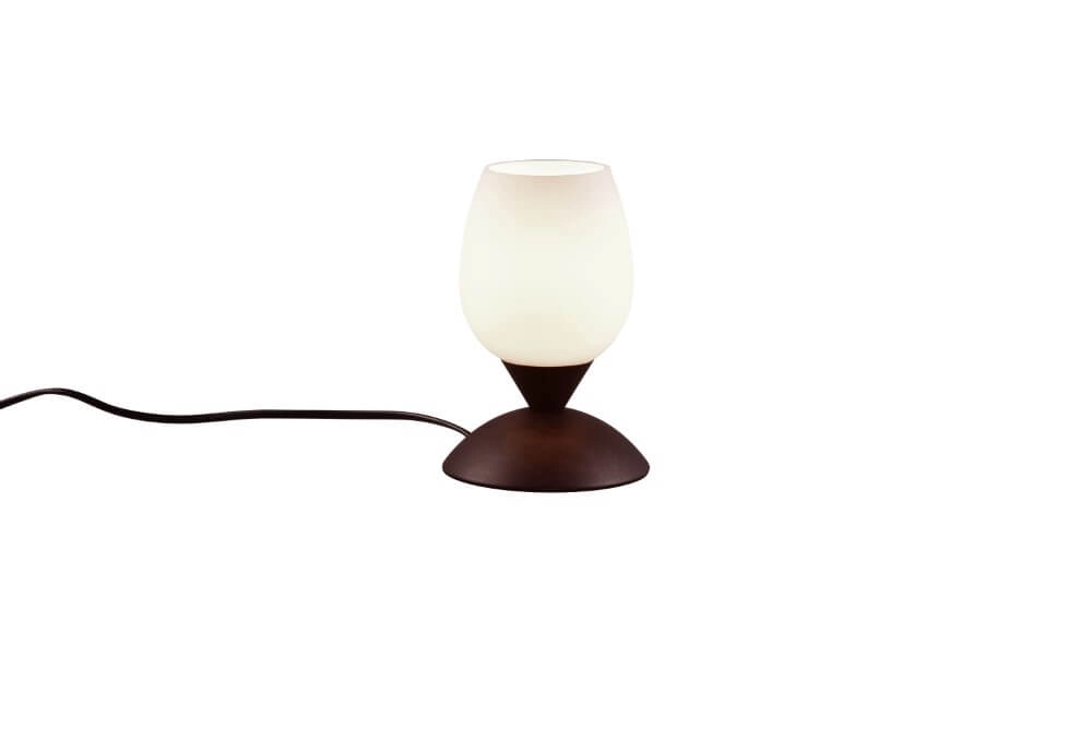 Tischlampe rostbraun Cup Ii weißes Glas Trio 4017807551501