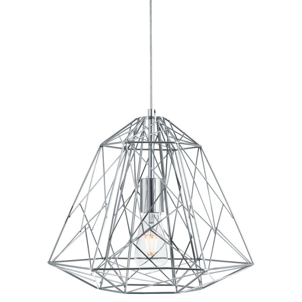 Chromdrahtlampe Geometric Cage Ø 39cm