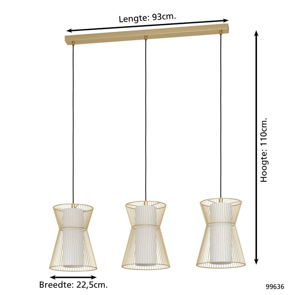 Hängelampe mit 3 Leuchten Maseta Gold Eglo 9002759996369