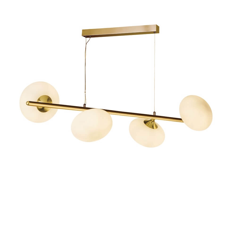 Goldene Hängelampe Pebble 4-Licht