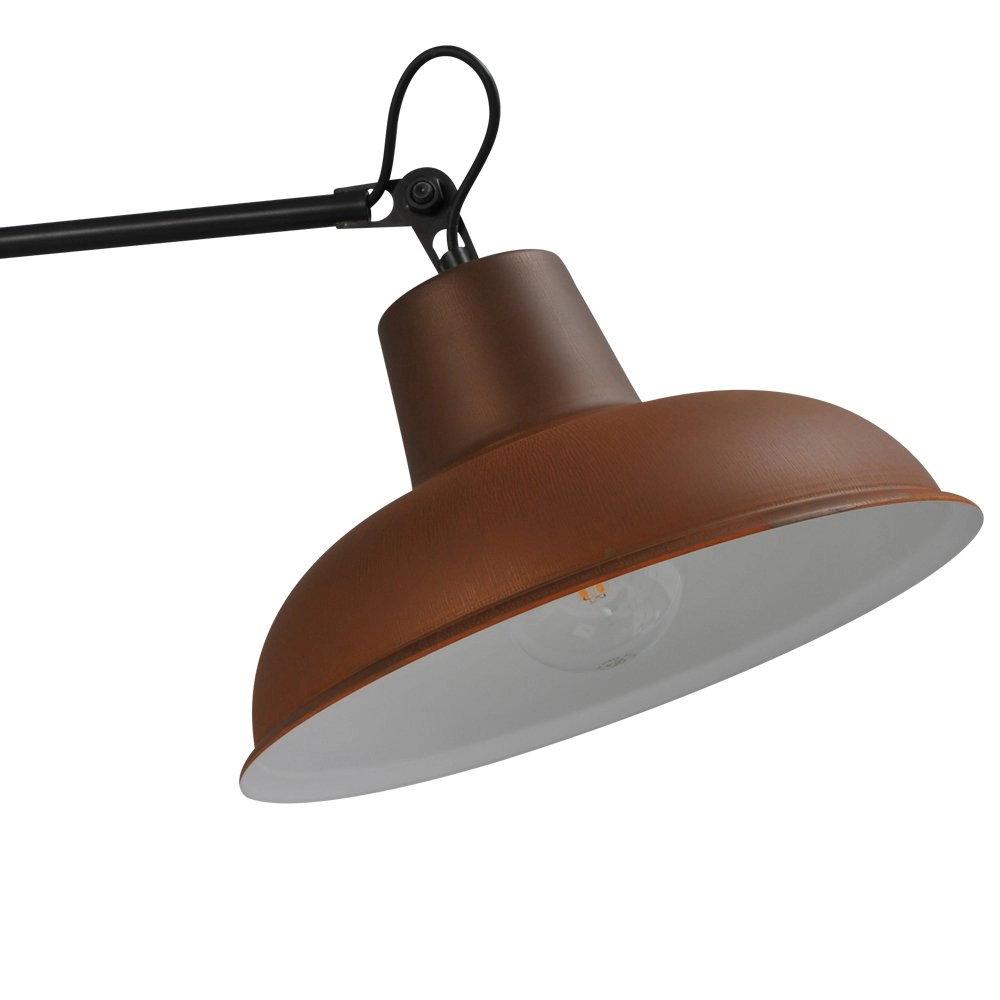 Wand-Leseleuchte Industria 123 cm rostbraun mit schwarz Masterlight 8718121235745