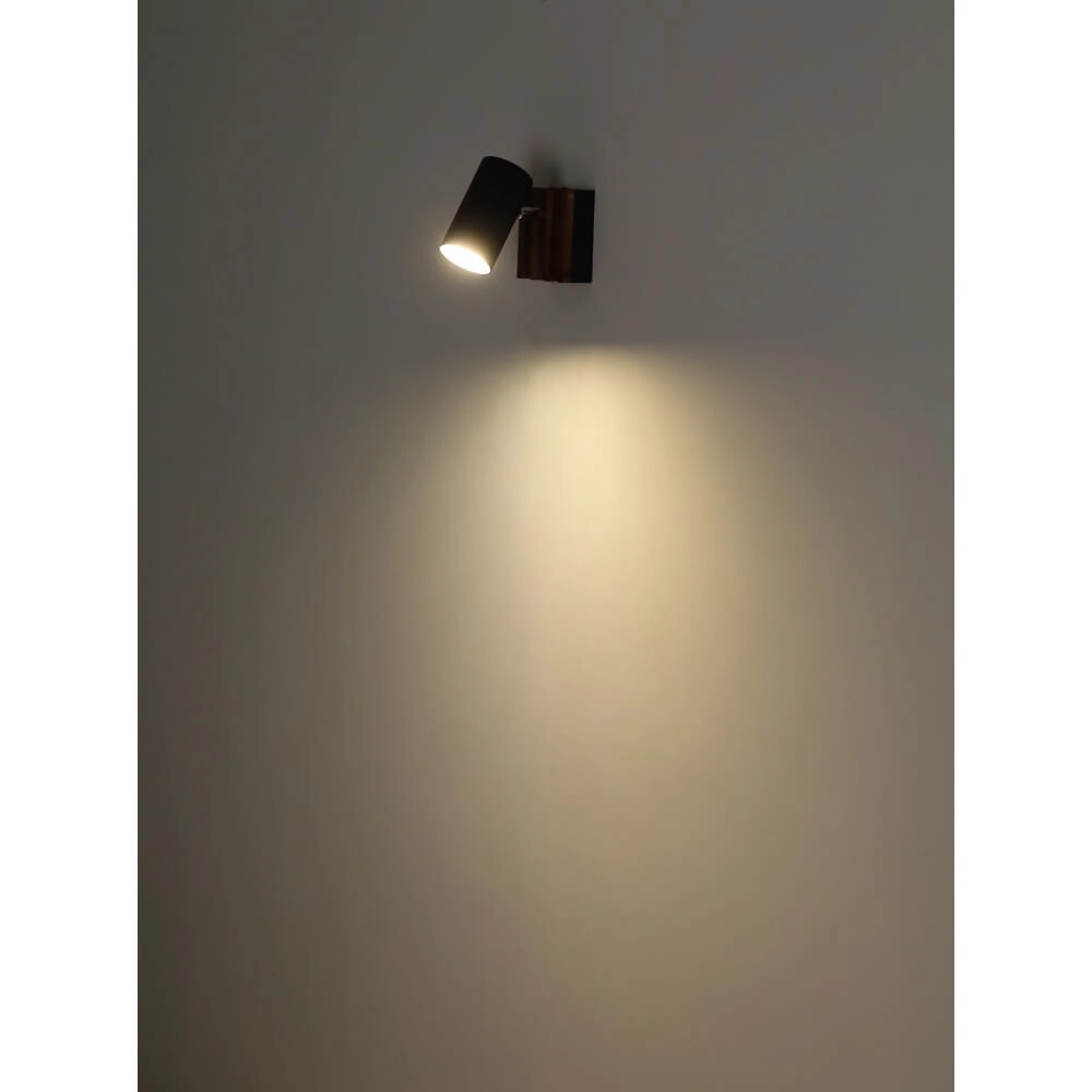 Deckenlampe Kayden Single schwarz mit Holz Globo 9007371525447