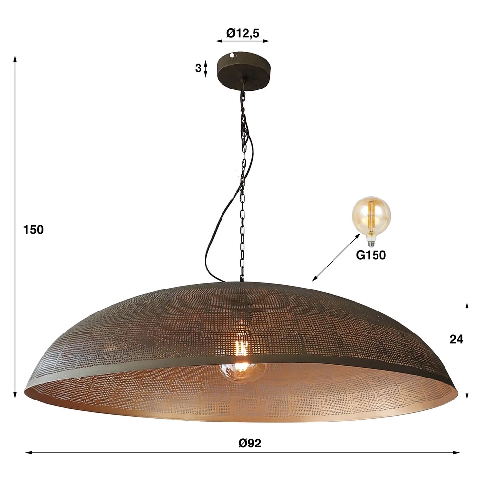 Metallgitter-Pendellicht Cosmic Ø 92 cm – Kupferbronze Lyora 8716803511071