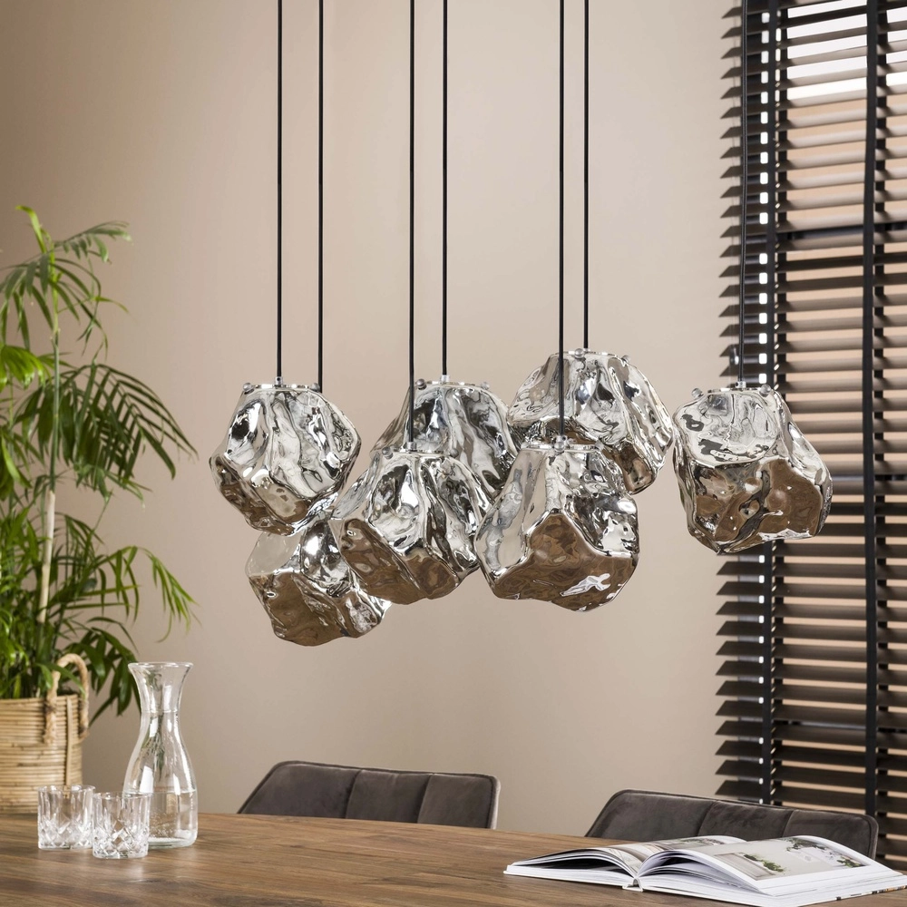 Esstisch-Pendellampe Rock 7-Licht – Silberglas Lyora 8716803511255