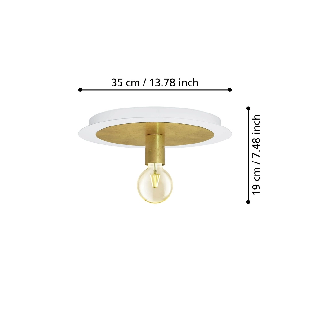 Einzigartige Deckenlampe Passano Weiß-Gold-Single Eglo 9002759974916