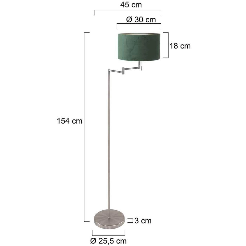 Stehlampe Bella Metall mit grüner Kappe Steinhauer 8712746174540