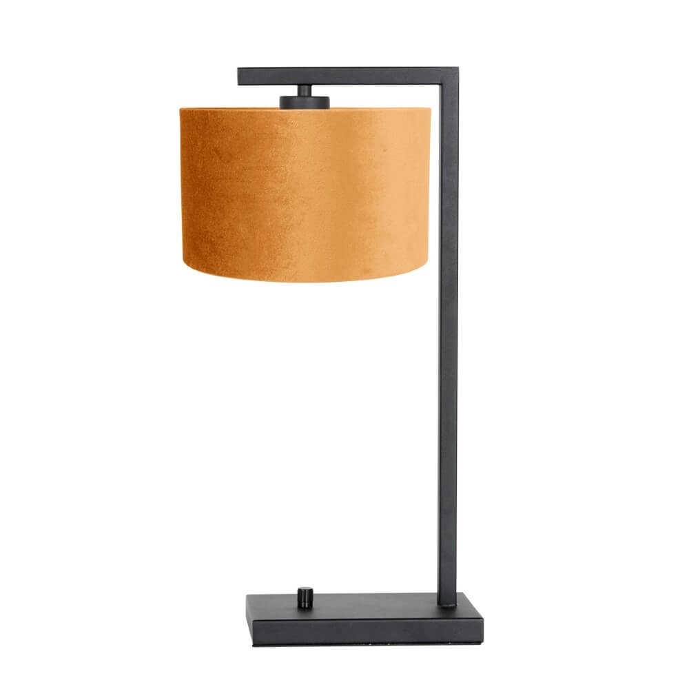 Schreibtischlampe Stanger schwarz mit goldenem Samt Steinhauer 8712746152104
