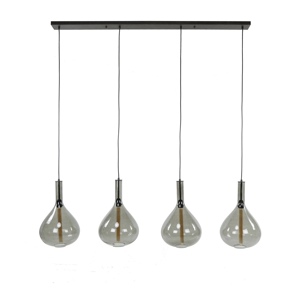 Glas-Pendellampe Smoke 4x Ø 28 cm Lyora 8716803513280