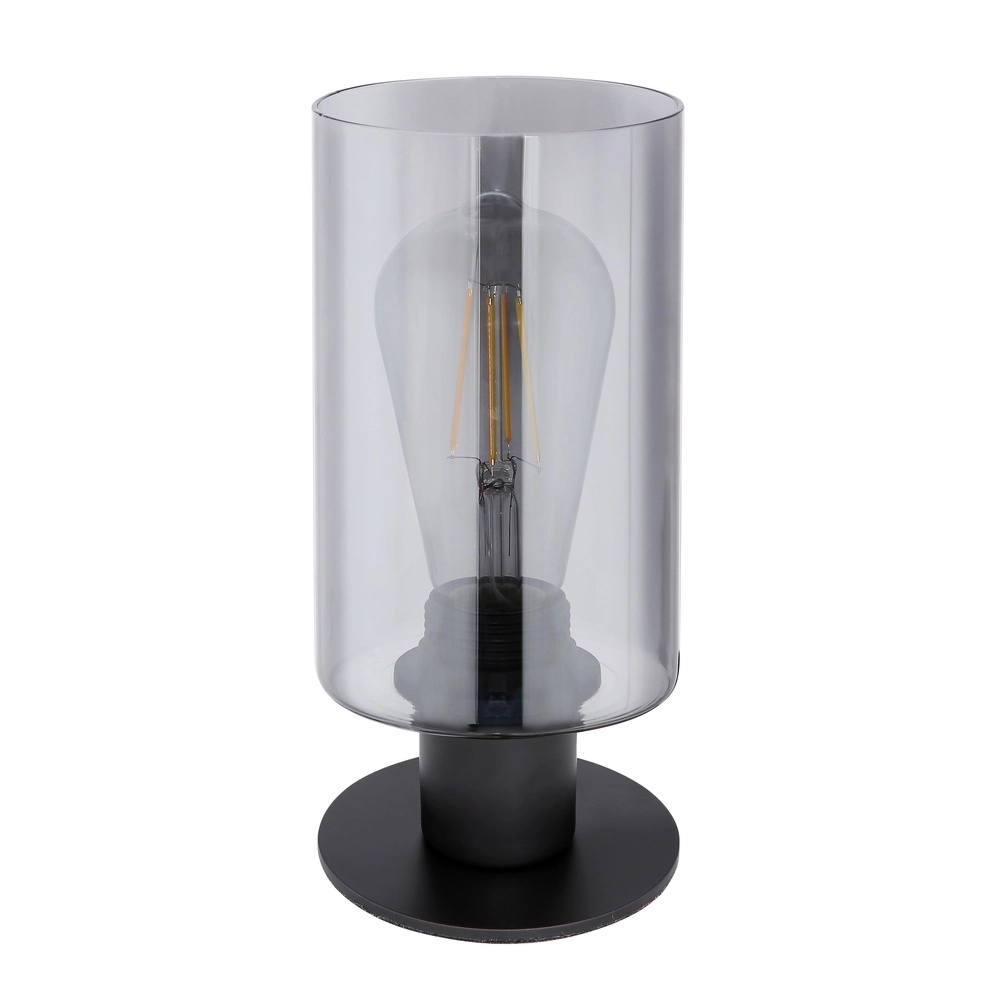Tischlampe Hadera Schwarz mit Rauchglas Globo 9007371405848