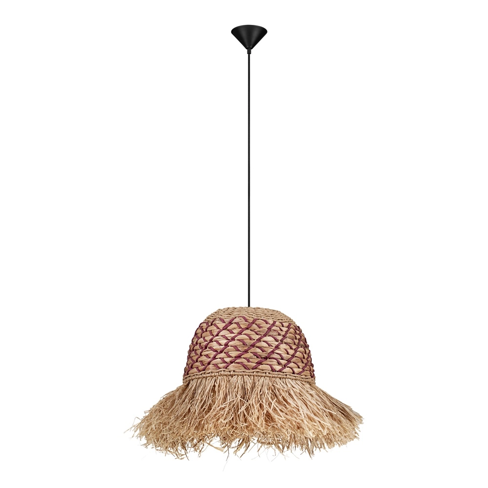 Stroh-Lampe Sorello Rot mit Braun Lyora 5212017477408