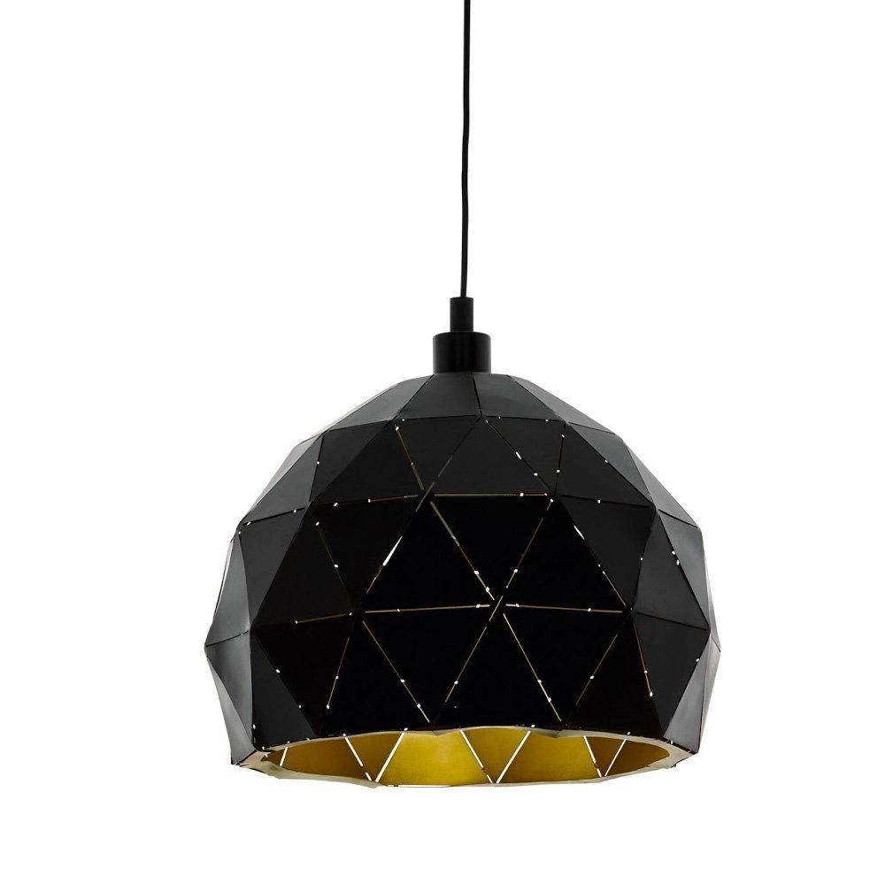 Pendelleuchte Roccaforte 30 cm schwarz mit gold