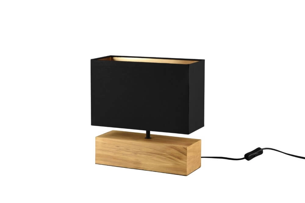 Schwarze Tischlampe Woody mit Stoffkapuze Trio 4017807523539