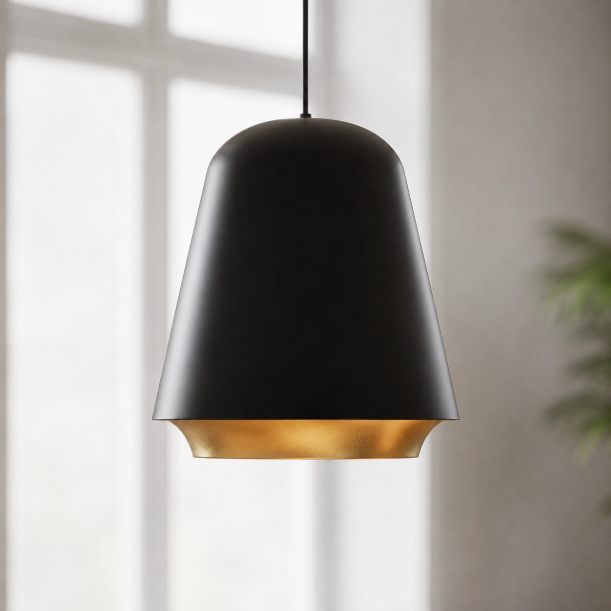 Hängelampe Santiago Ø 35 cm schwarz mit gold