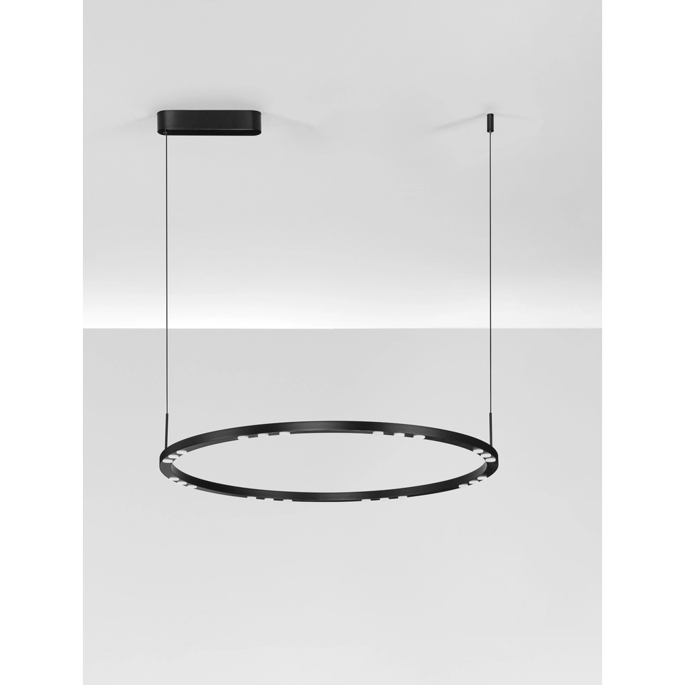 Schlanke Pendelleuchte Lunette schwarz Ø 80cm Lyora 5212017465207