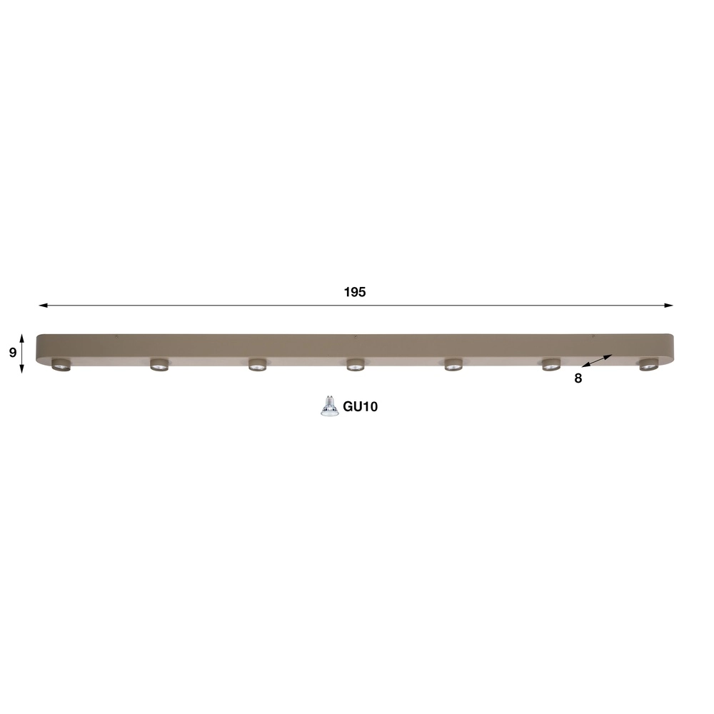Elegante Deckenlampe Bar 7-hell sandbraun Lyora 8716803514850