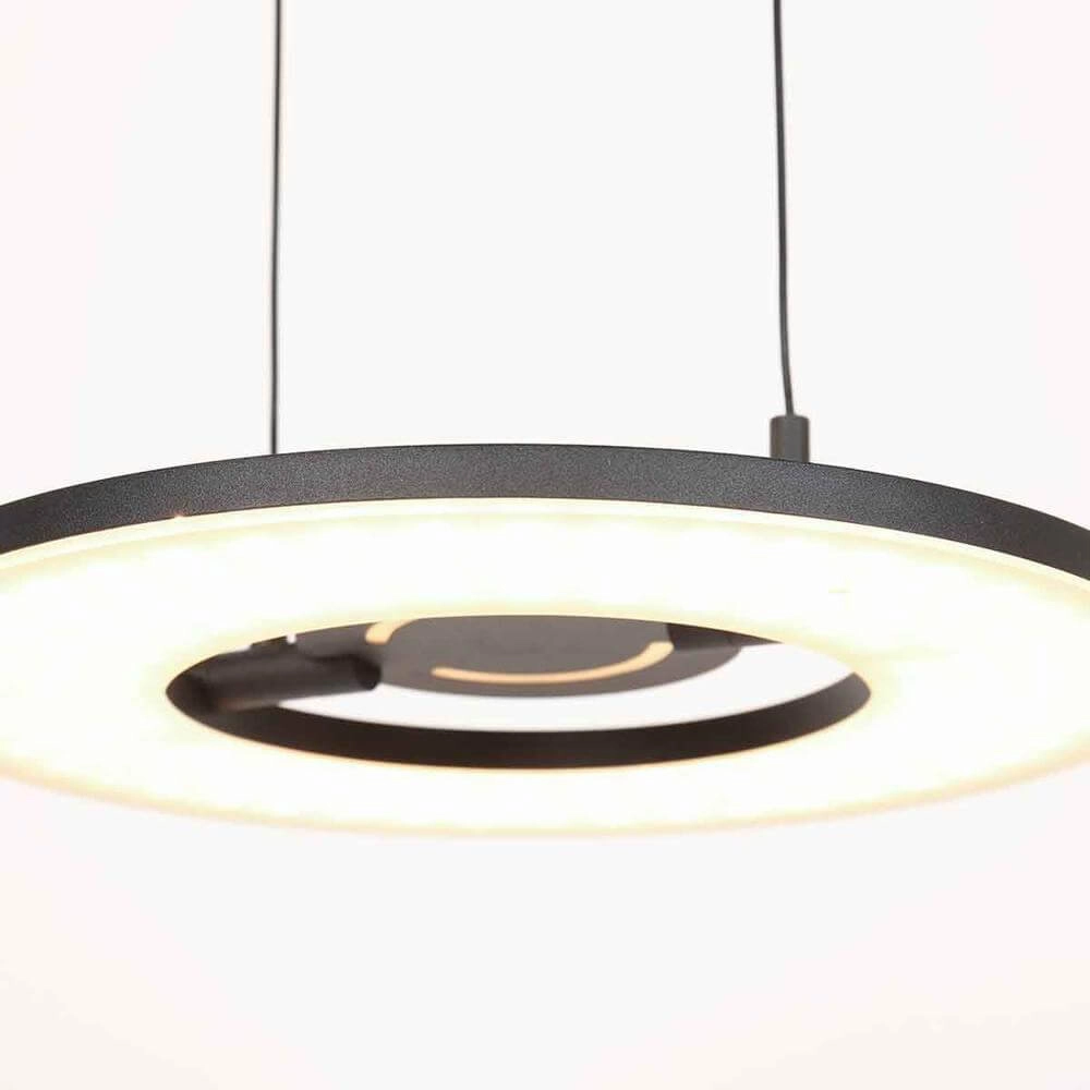 Schlanke Pendelleuchte Soleil Ø 32cm schwarz Steinhauer 8712746176681