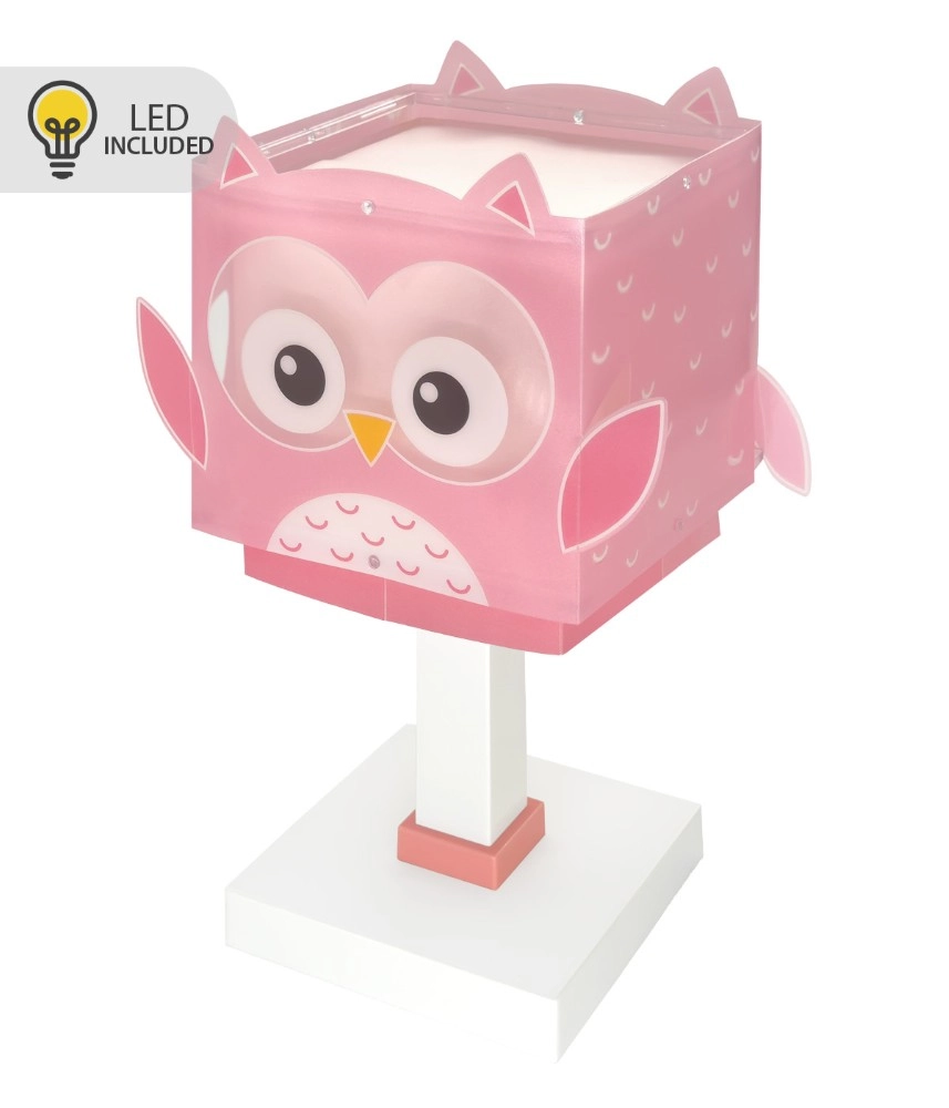 Tischleuchte für Kinderzimmer Owl rosa