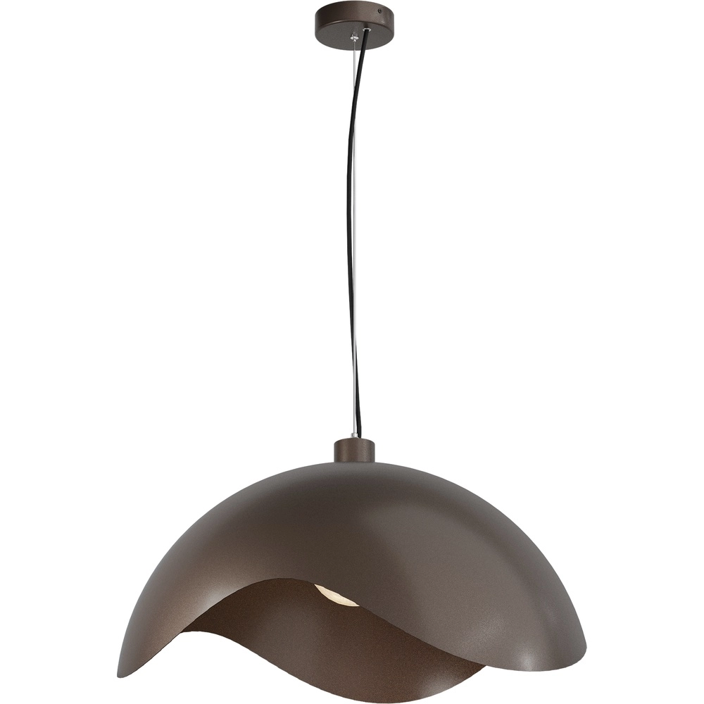 Design-Pendellampe Volta Ø60cm – wellig – Kakao