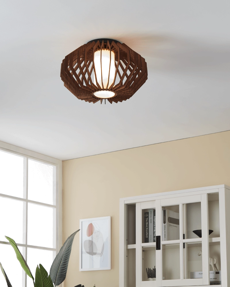 Moderne Deckenleuchte Rusticaria aus Holz gemacht Eglo 9008606240036