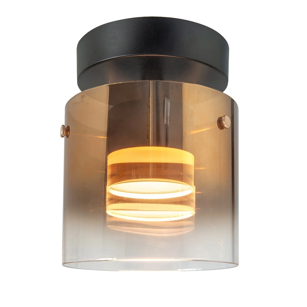 Deckenlampe Salerno schwarz mit Goldglas