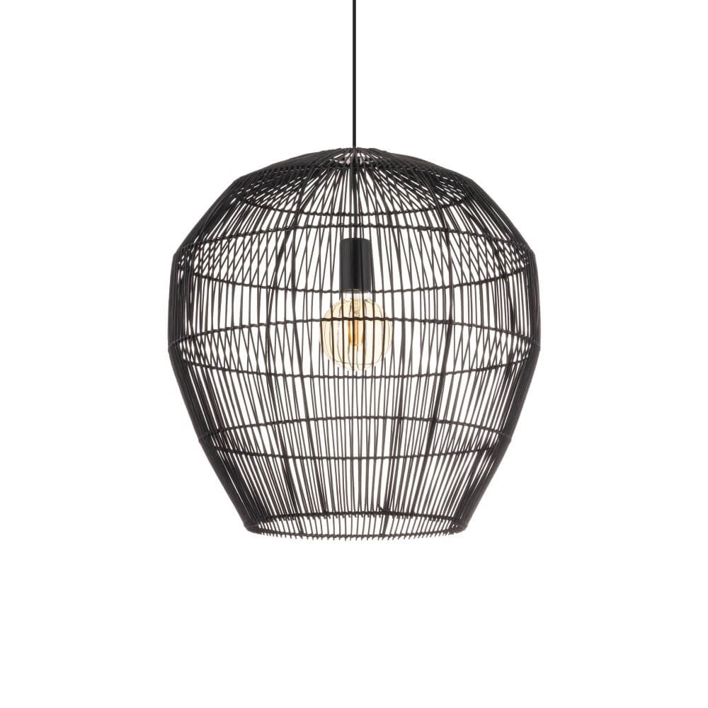 Rattan Pendelleuchte Haiti M Ø 50cm schwarz Lyora 5903139111676