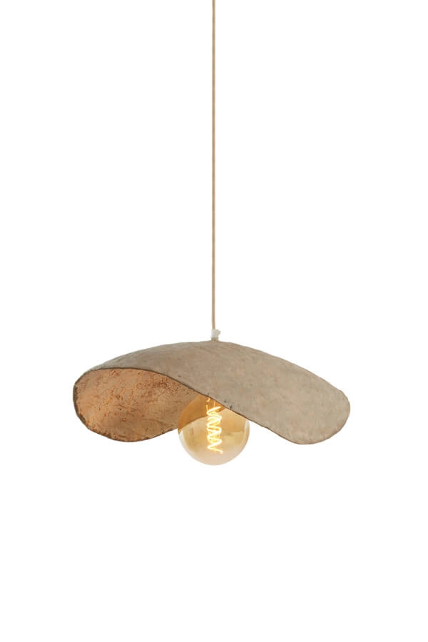 Sandfarbene Pendelleuchte Lonia 53cm