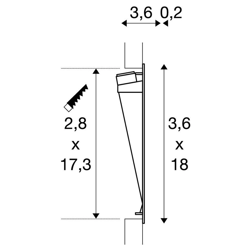 Wandeinbauleuchte Notapo L SLV 4024163231725