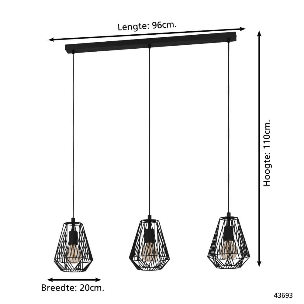Schwarze Esstischlampe Stype Eglo 9002759436933