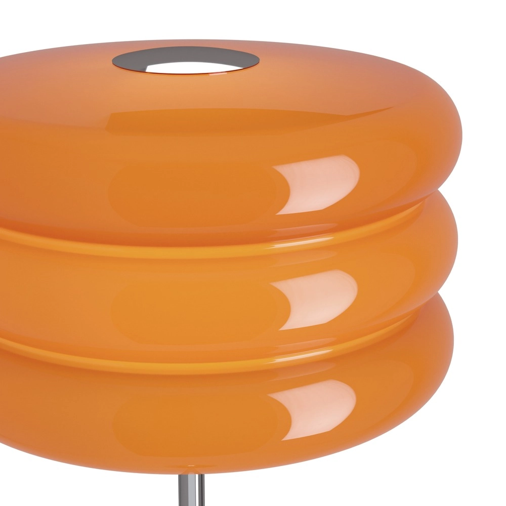 Design-Stehlampe Tortora Chrom mit orangefarbenem Ø 30cm
