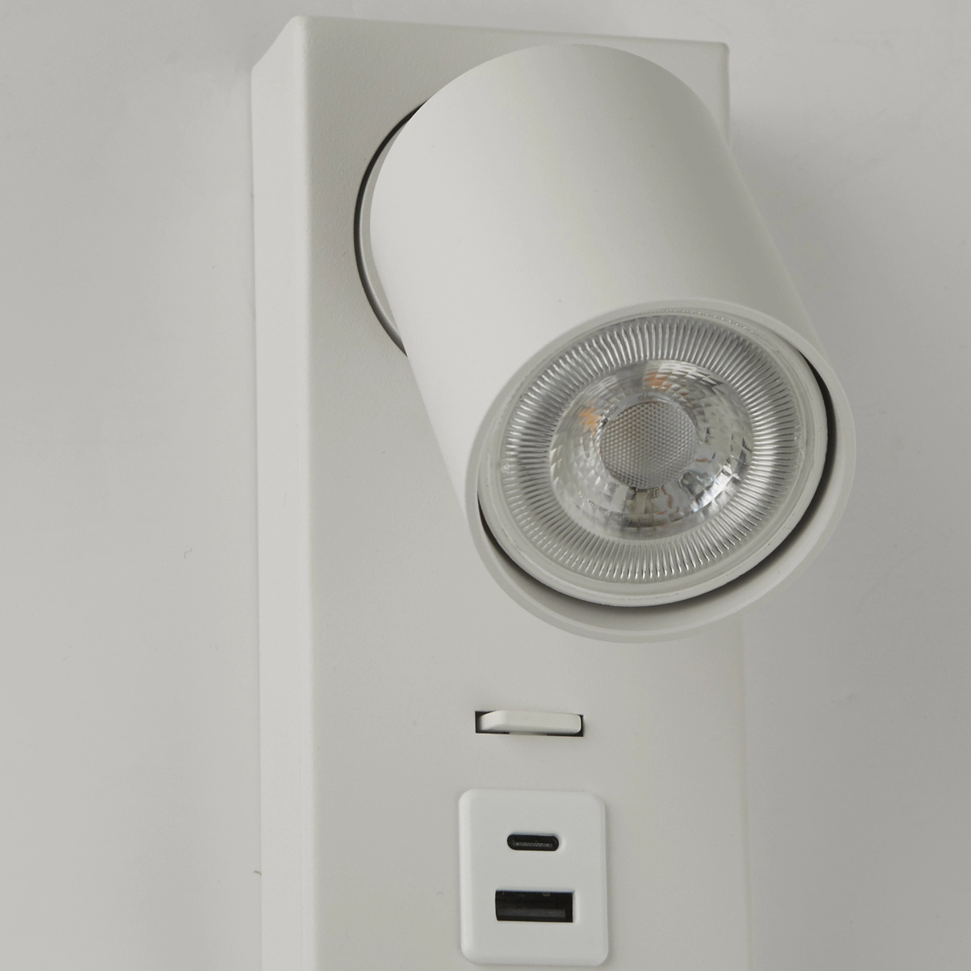 Nachttischlampe Moon 1 Weiß mit USB Lyora 5053423311661