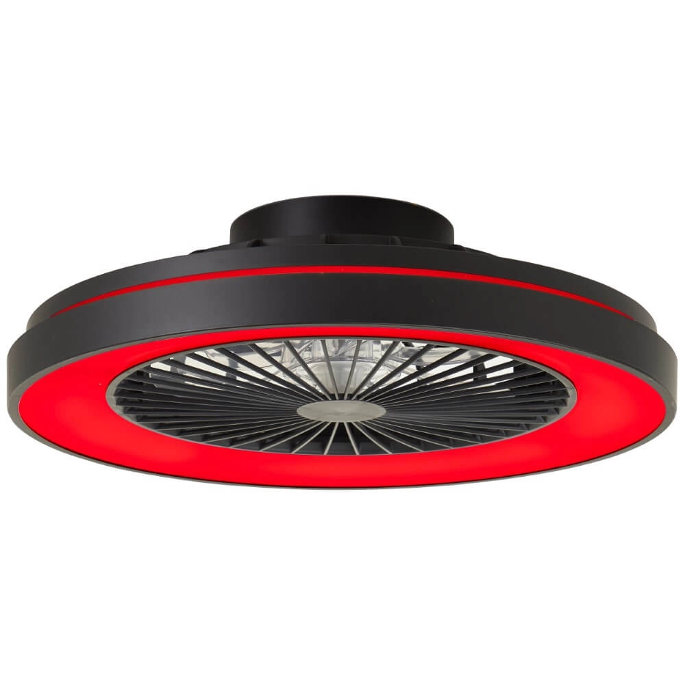 Schwarzer Deckenventilator Mazzaro mit RGB-Lampe - 48cm Brilliant 4004353428449