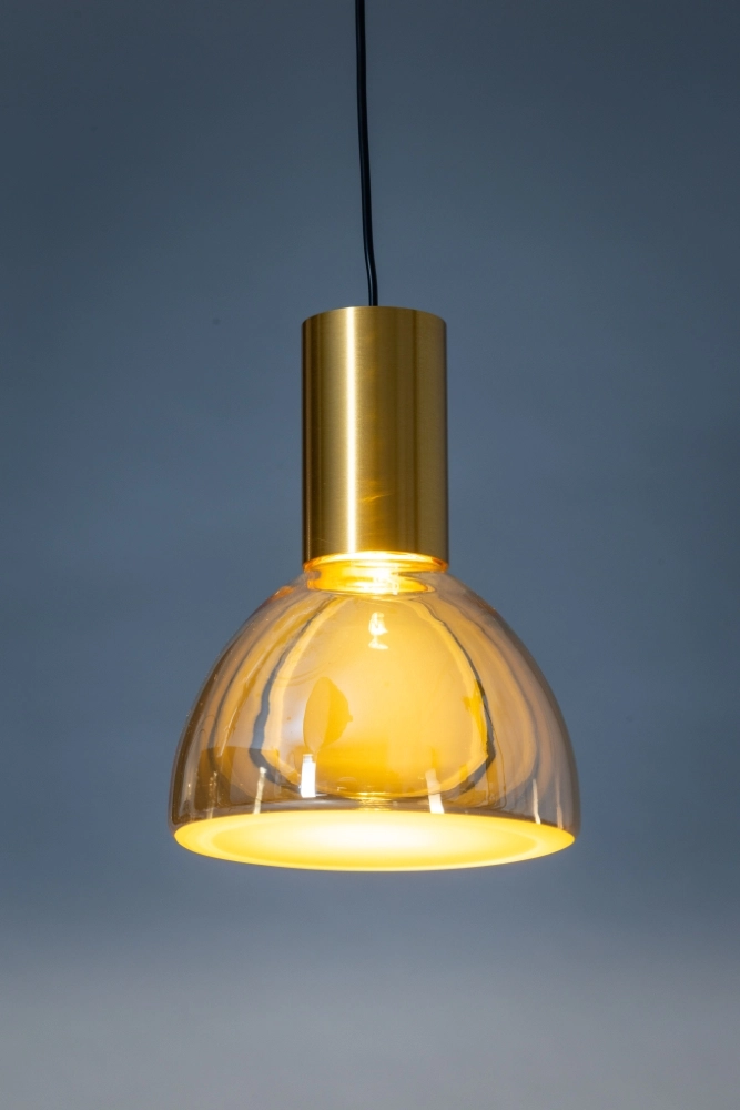 6-Licht-Vide-Lampe Lisa Gold mit bernsteinfarbenem Glas ETH 8720195310204