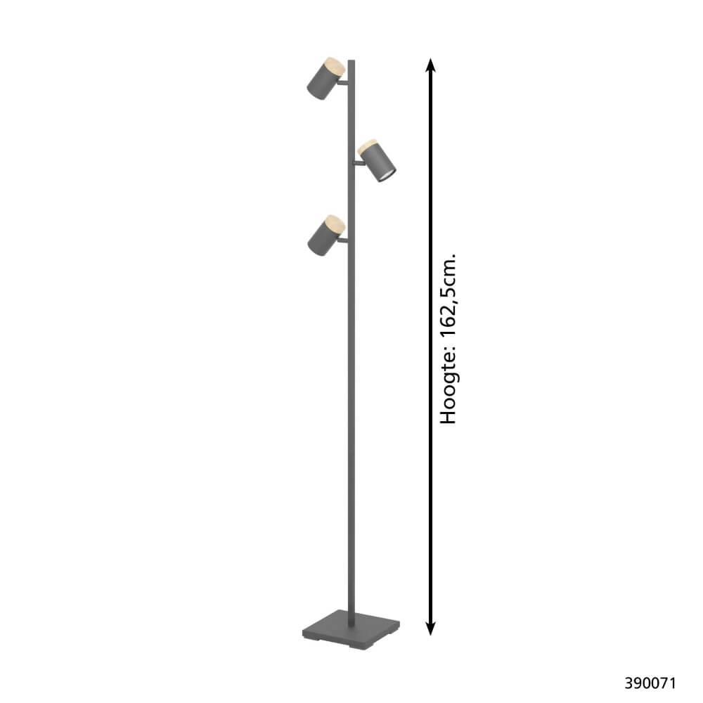 Schwarze Leselampe Cartagena 3-flammig Stars of Light 9008606221318