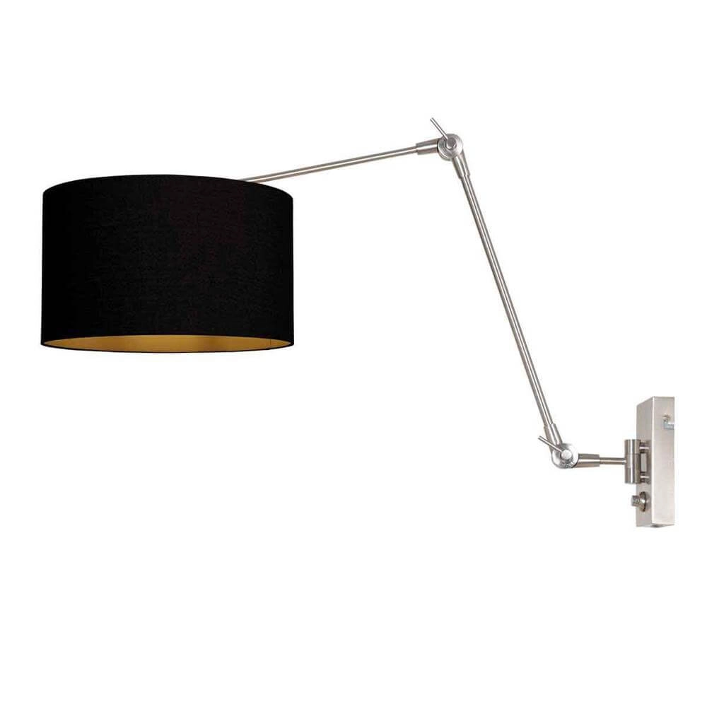 Wandleuchte Prestige Chic Metall mit schwarzem Schirm