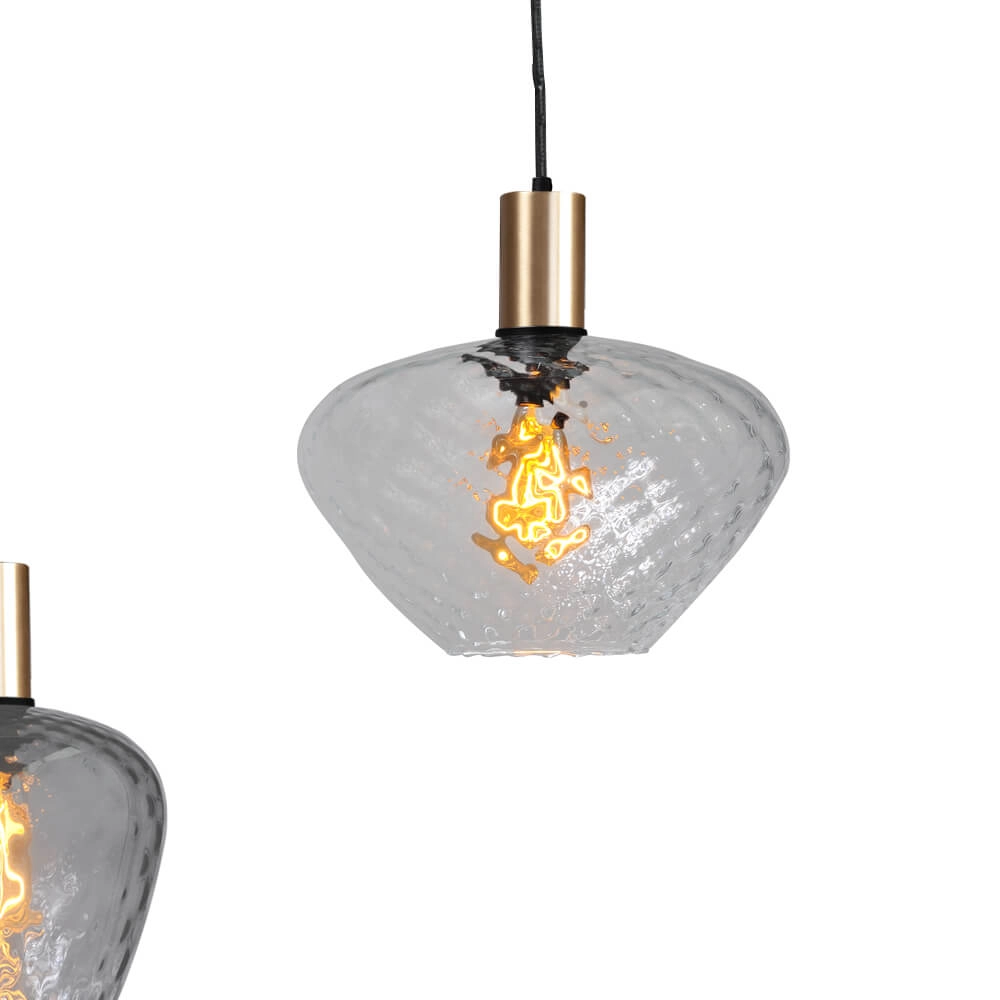 6-flammige Hängelampe - Gold - Porto mit verschiedenen Gläsern Masterlight 8718121270692