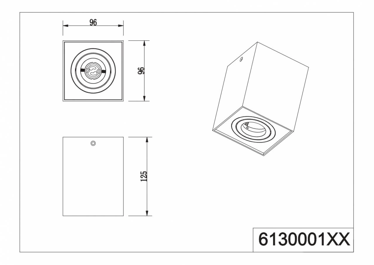 Deckenleuchte Biscuit quadratisch schwarz Trio 4017807558937