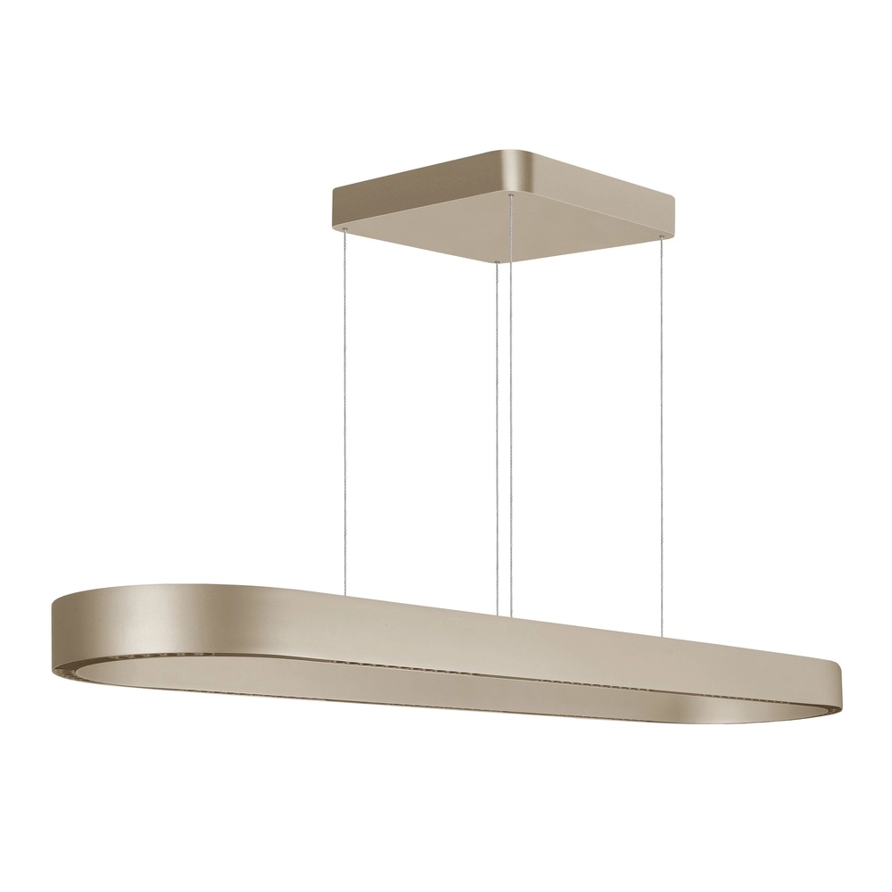 Ovale Pendellampe Loop Champagnergold