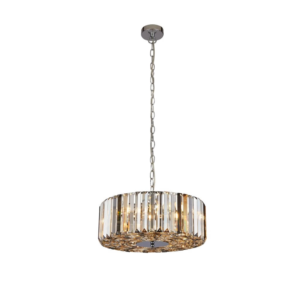 Hängelampe Chapeau 50 cm Chrom mit Kristallglas Searchlight 5053423189437