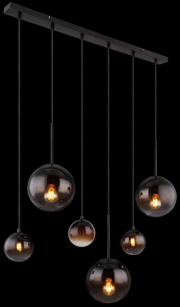 Schwarze Hängelampe Hallie mit einzigartigem Glas Globo 9007371445929