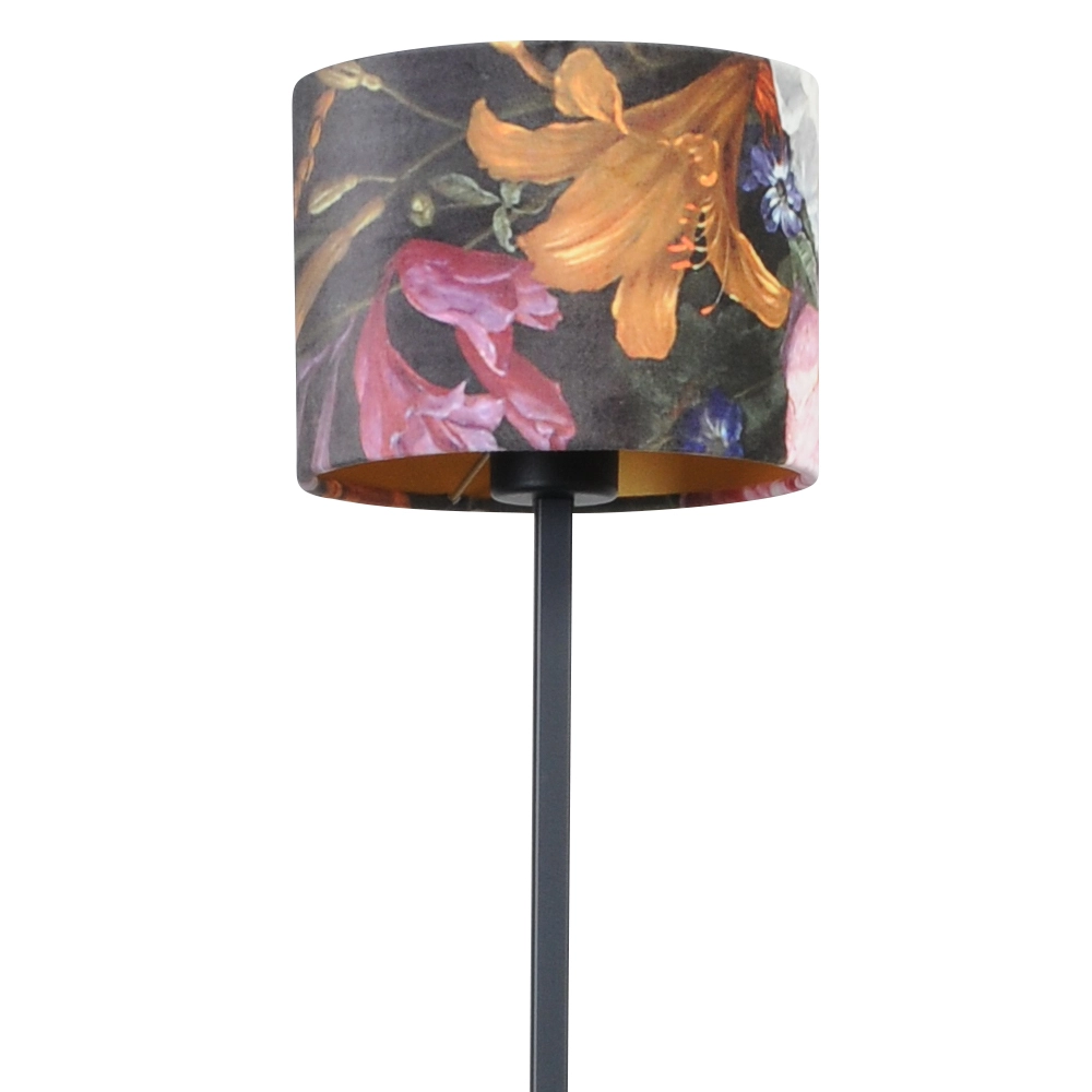 Schwarze Stehlampe Venus 150 cm mit Blumenlampenschirm Masterlight 8718121206400